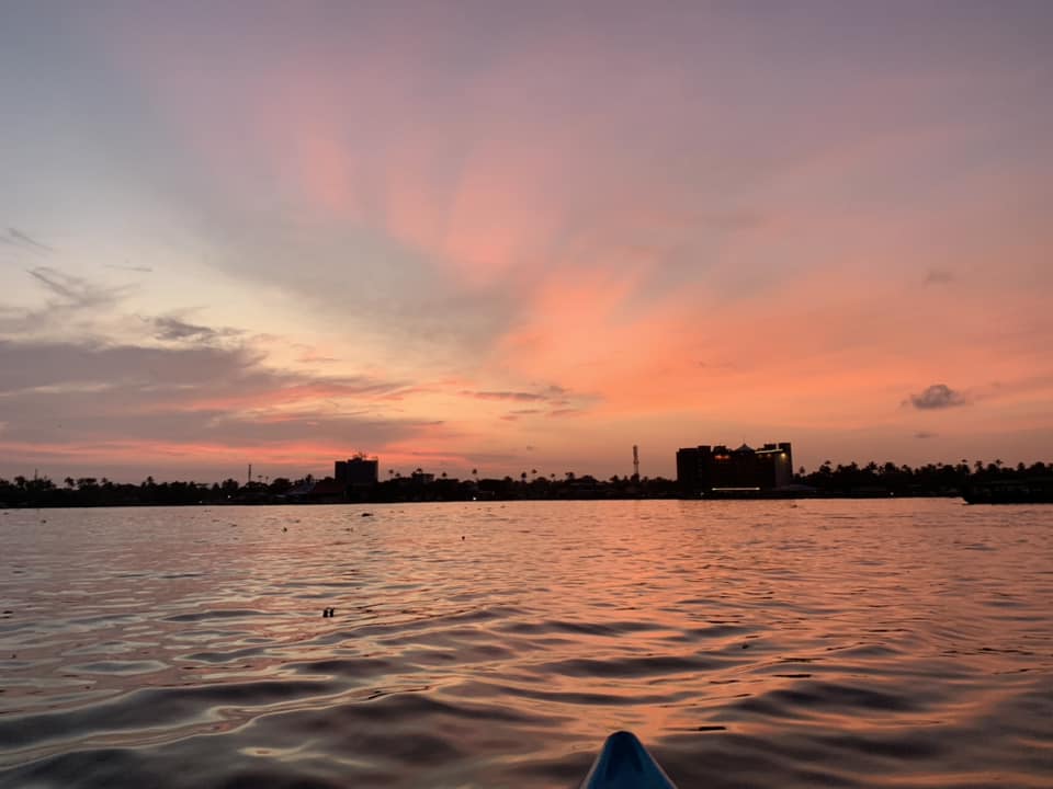 Alappuzha, coucher de soleil