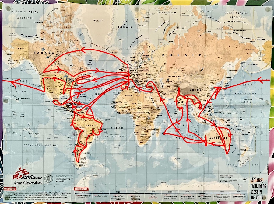 mon itinéraire autour du monde, carte.